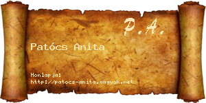 Patócs Anita névjegykártya
