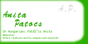 anita patocs business card